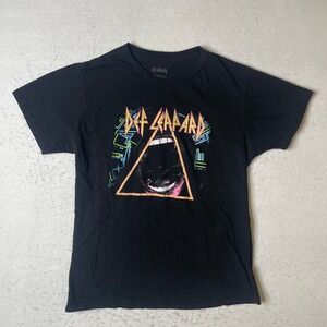 Def Leppard Band T Shirt Black M/M Rock Concert Graphic Tee